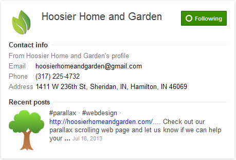 Hoosier Home and Garden Google+