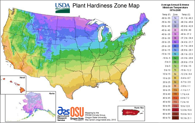 Hardiness Zones Map